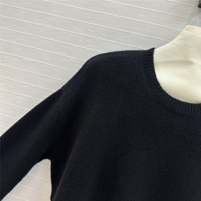 Va1e*ntin0 rose cuff wool sweater black