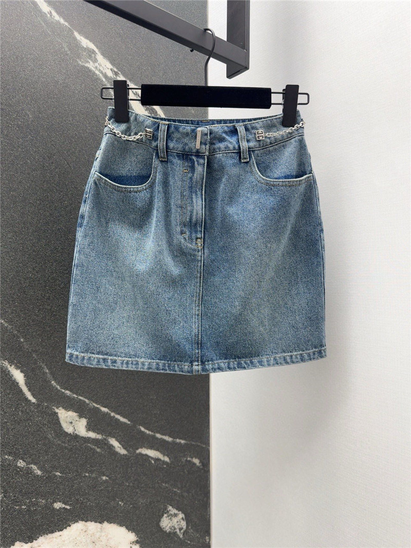Givenchy denim skirt with metal chain
