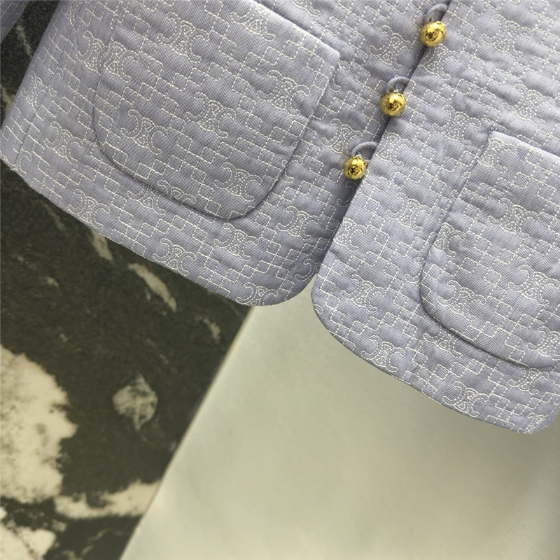 Ce1i*e blue and gold button jacquard jacket