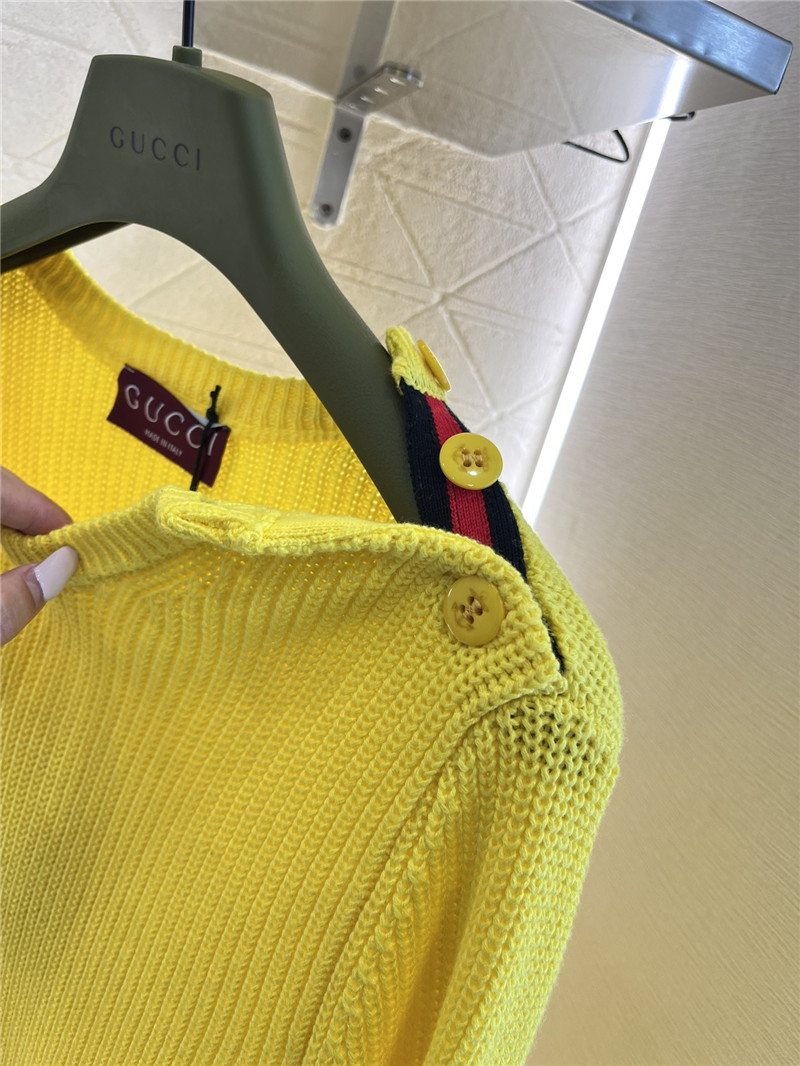 Gvc*1 intarsia cotton sweater yellow