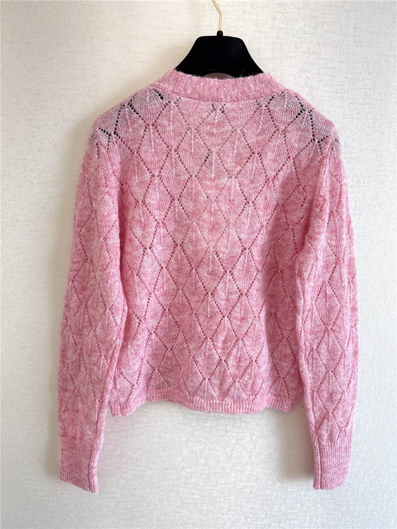 ch**el crop hollow D1am0nd cardigan in pink
