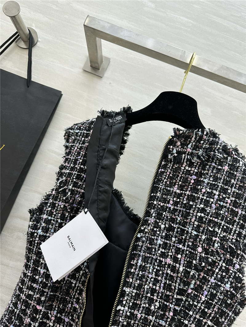Balmain dress with fur trim
