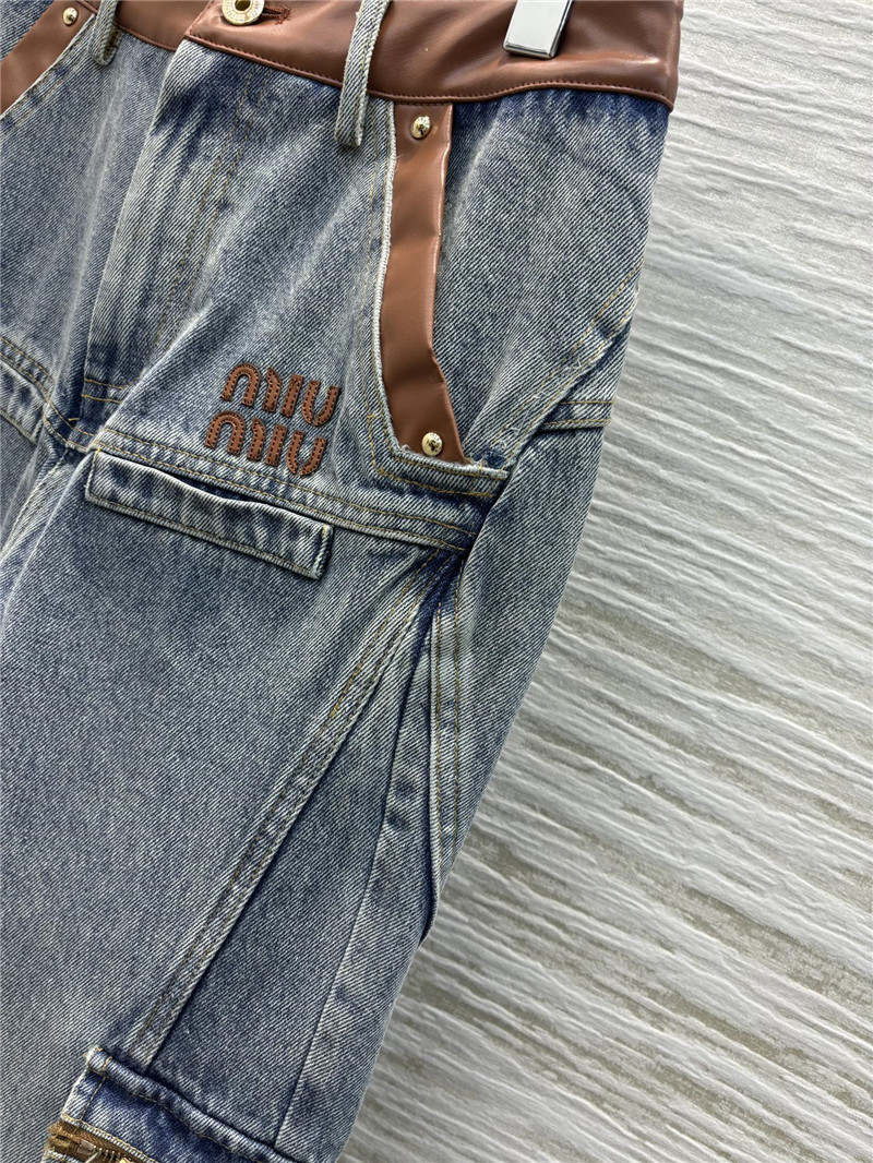 M1um1u high waist denim trousers