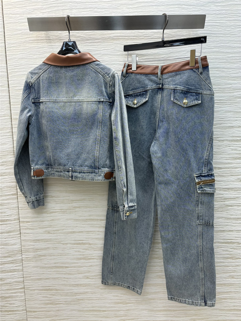 M1um1u high waist denim trousers