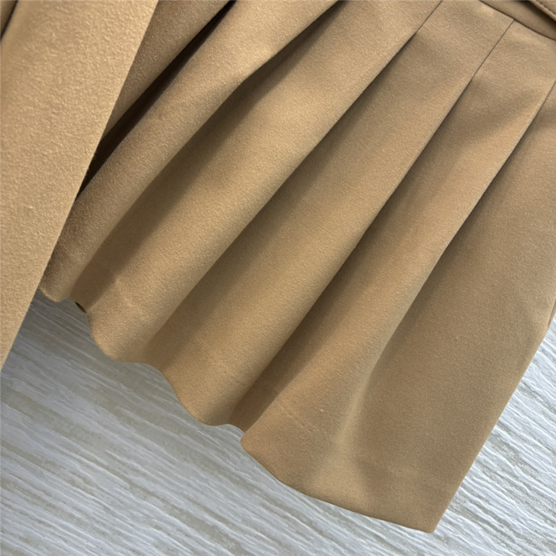 M1um1u suit jacket + belt pleated skirt set