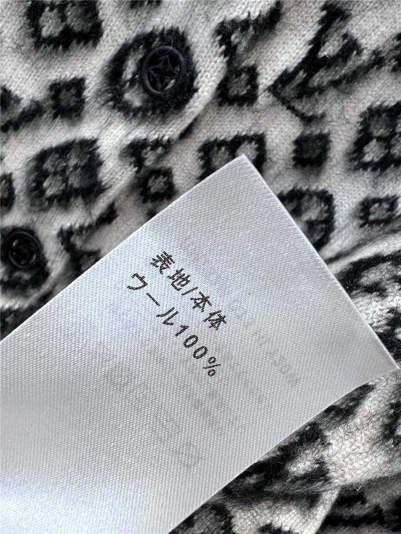 LV Monogram Brushed Knit Cardigan White/Black