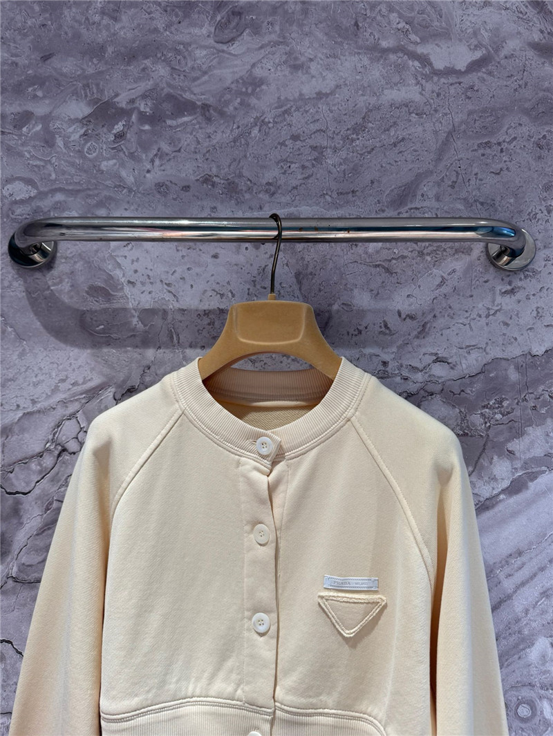 Pra*a cropped sweatshirt cardigan yellow