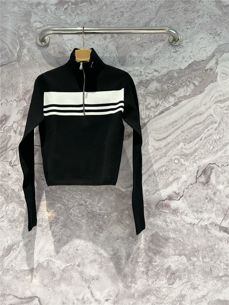 Pra*a cropped active half-zip sweatshirt black