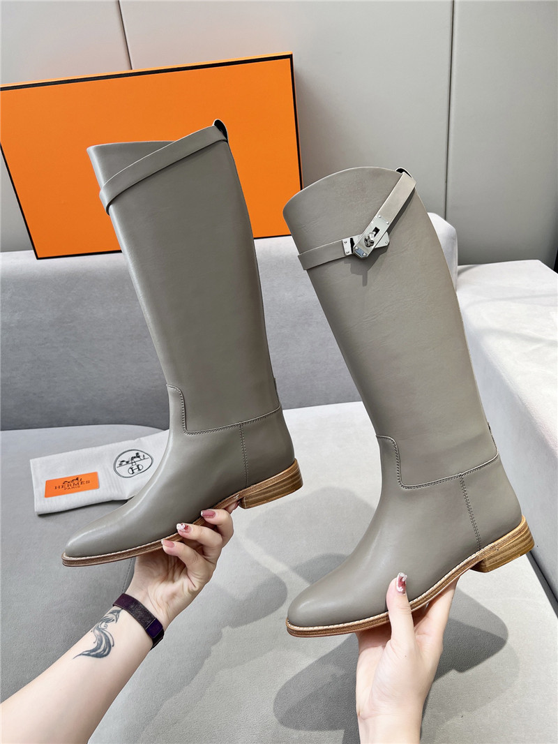 H**me5 jumping calfskin boot in gray