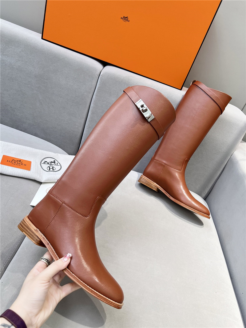 H**me5 jumping calfskin boot in brown