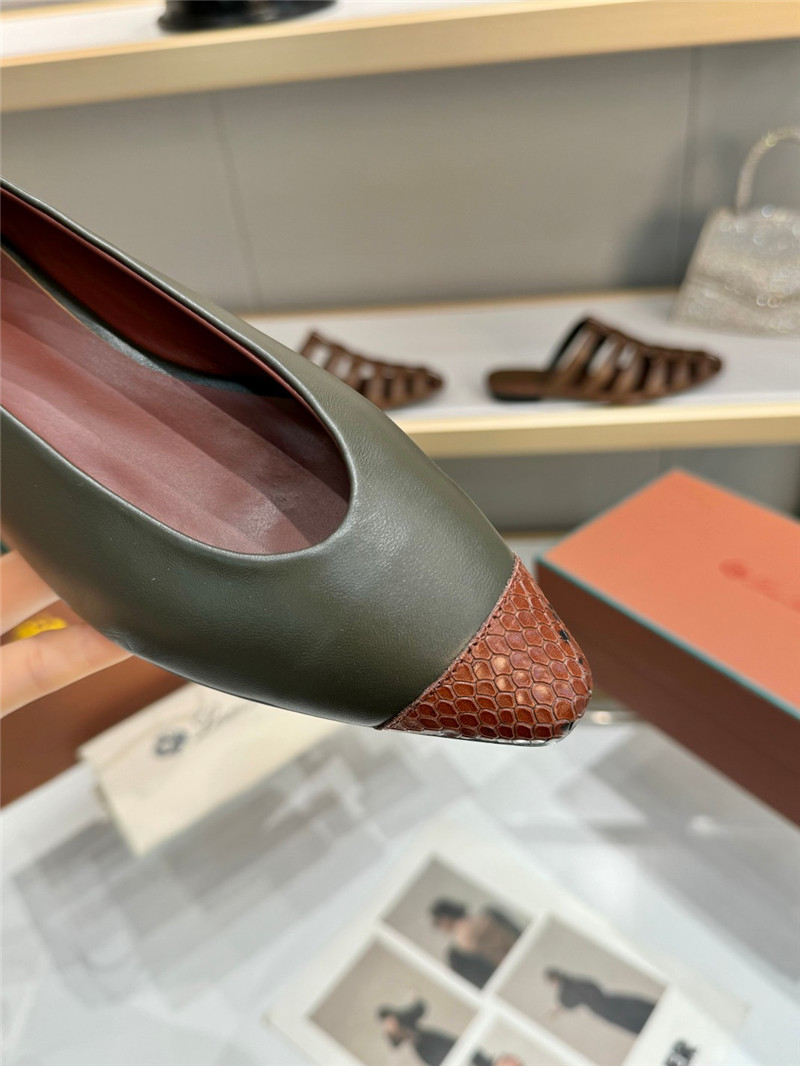 L0r0 P1ana rebecca ballet flats in capers/burnt calfskin