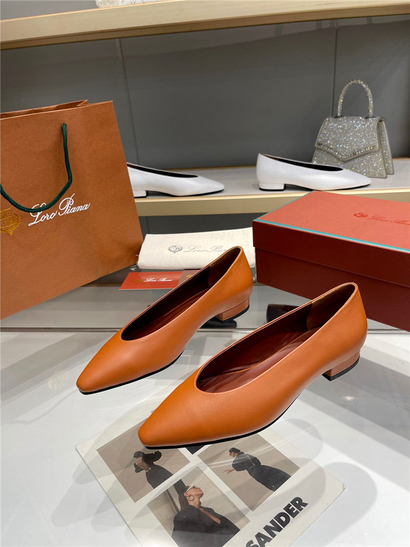L0r0 P1ana rebecca ballerinas saddle brown calfskin