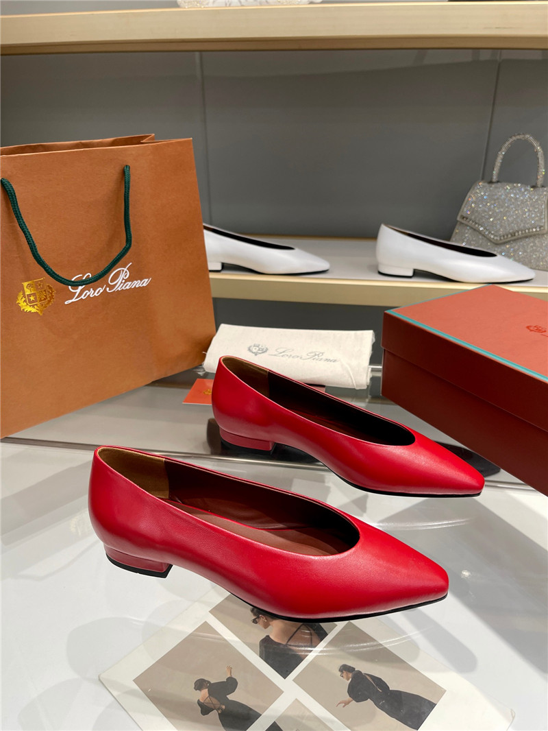 L0r0 P1ana rebecca ballerinas red calfskin