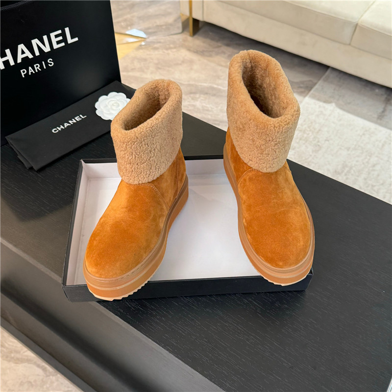 Ch**el brown winter suede wool snow boots