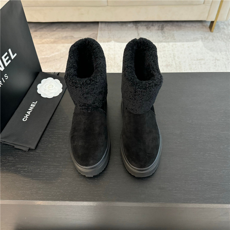 Ch**el black winter suede snow boots