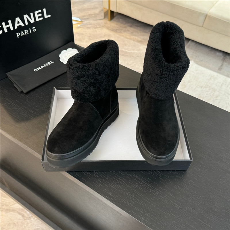 Ch**el black winter suede snow boots