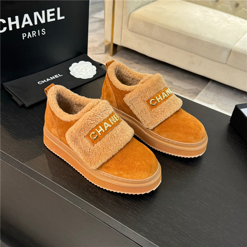 Ch**el winter suede platform wool sneakers
