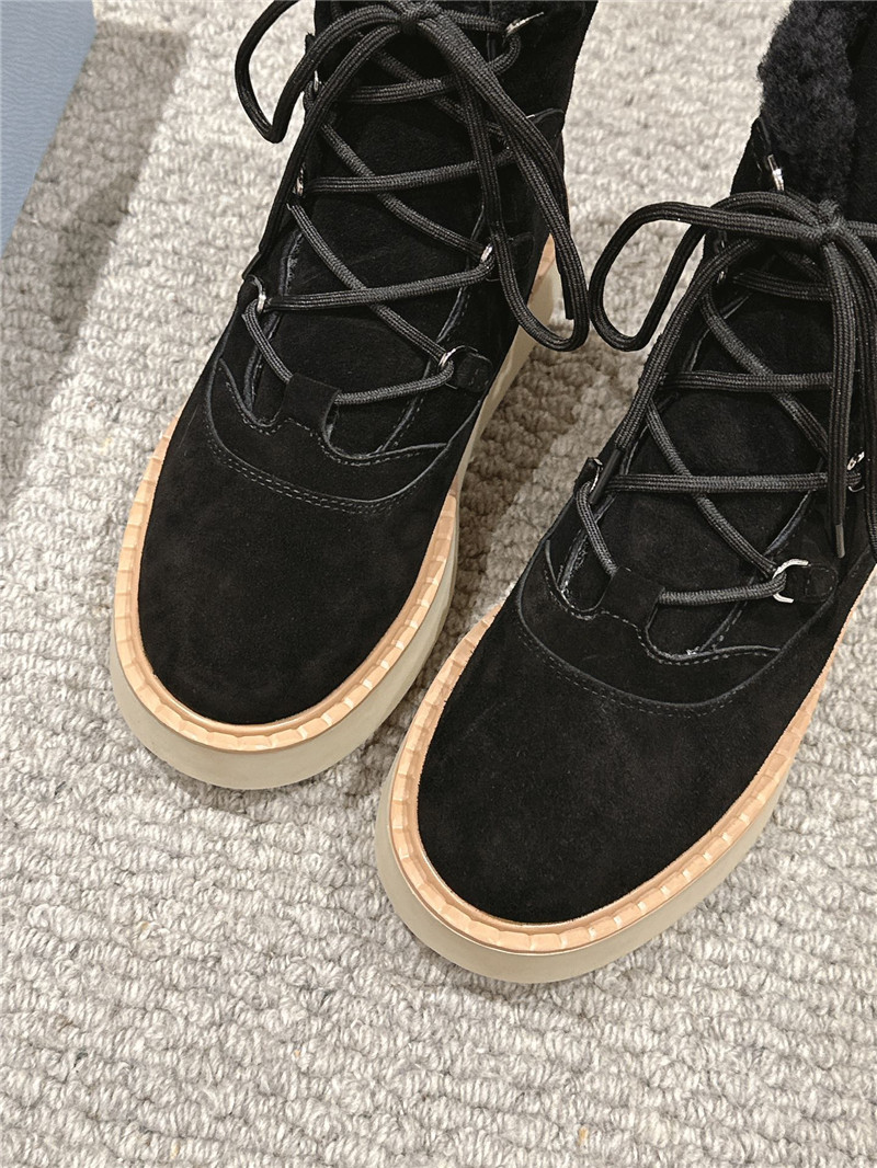 Pra*a suede platform lace-up shearling boots