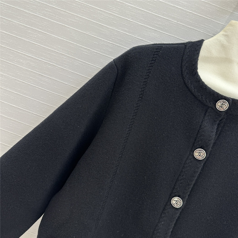 Ch**el leather and cashmere cardigan