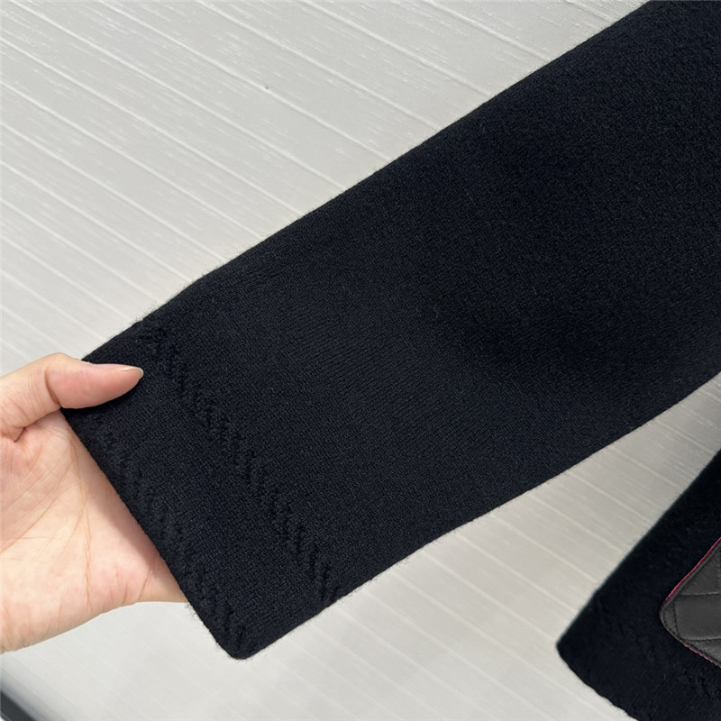 Ch**el leather and cashmere cardigan