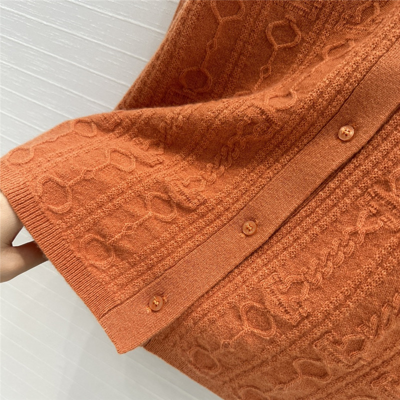H**me5 cable cashmere shirt cardigan orange