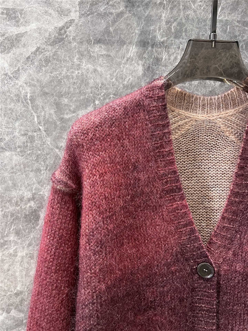 Acne Studios Burgundy Sprayed Cardigan