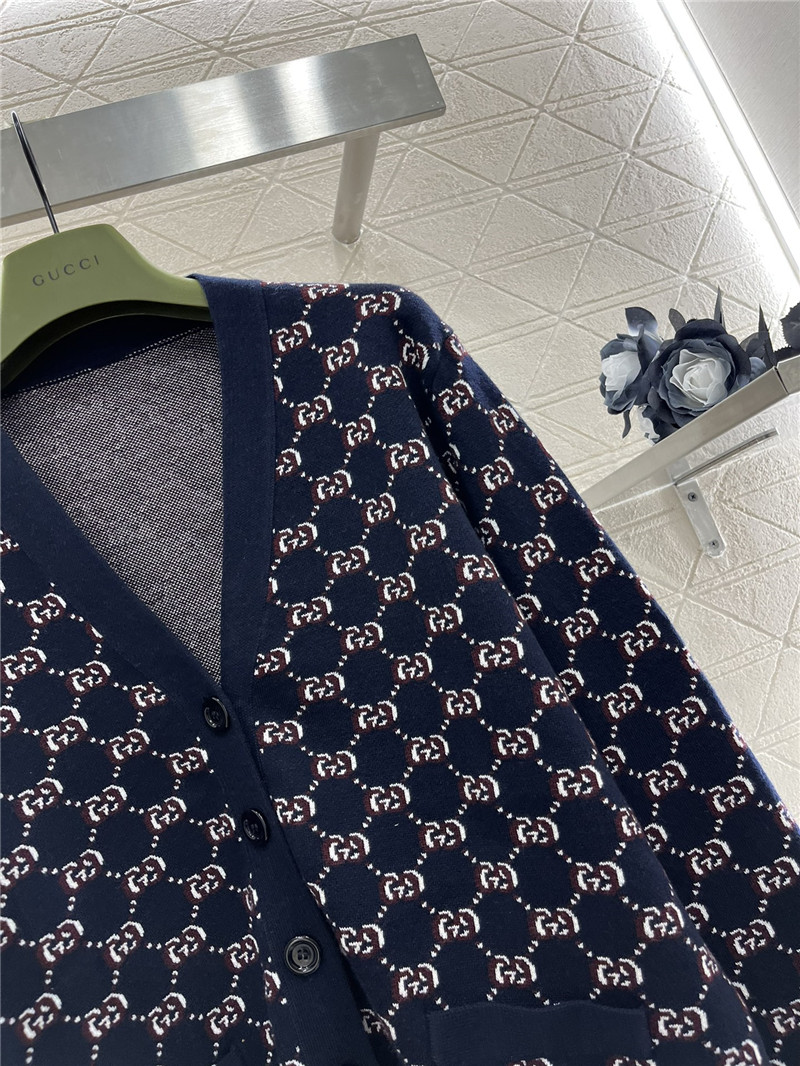 Gvc*1 jacquard cardigan with gg shadow motif