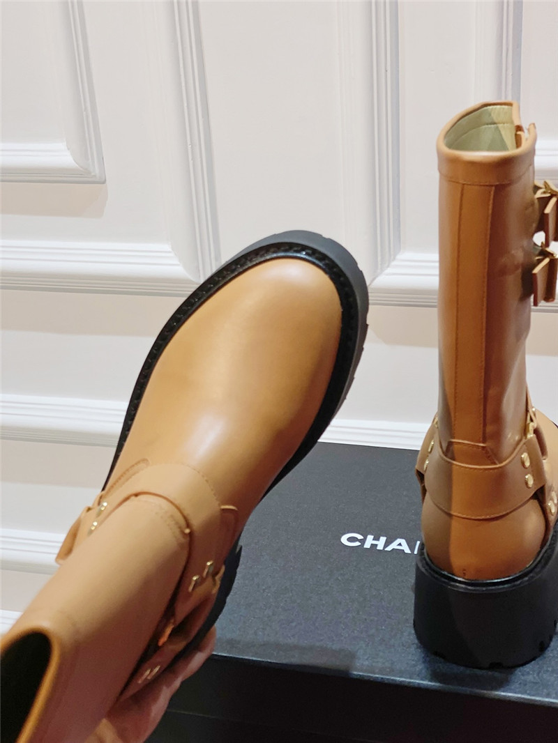 Ce1i*e bulky 45 mid biker boots in brown