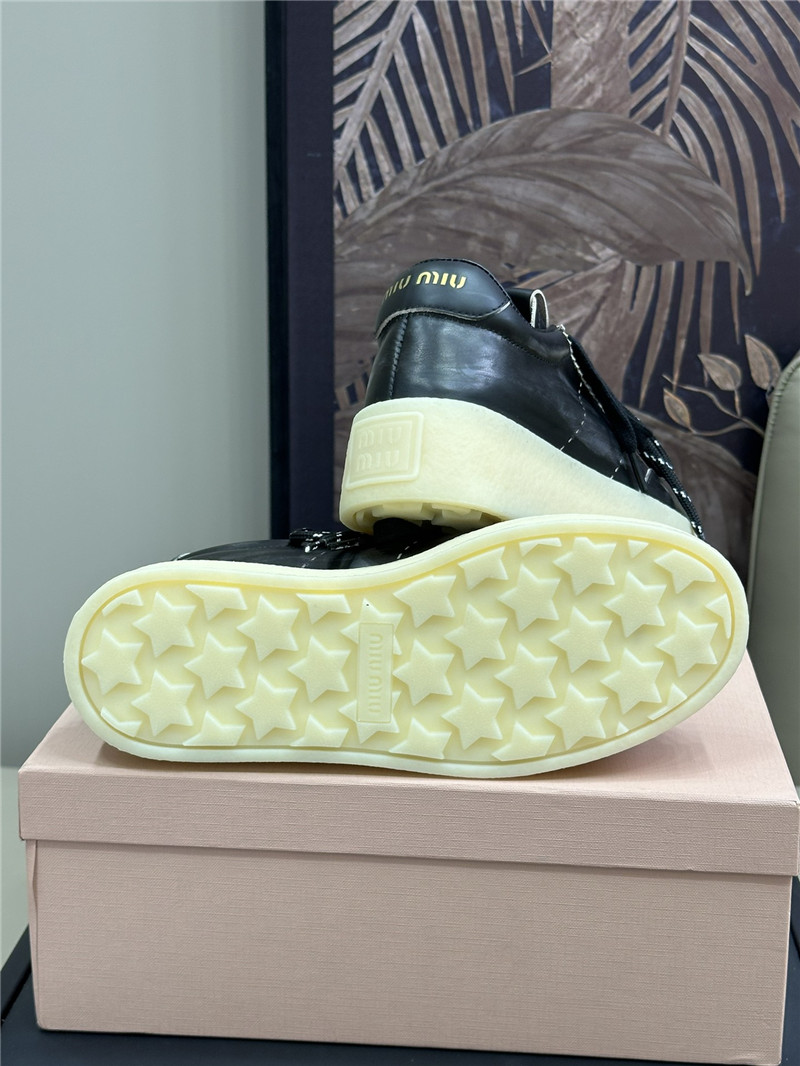 Miu Miu Women’s Bleached Leather Sneakers