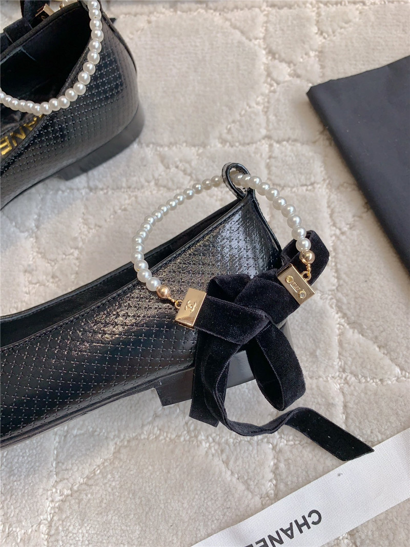 Ch**el mary janes black anklet flats