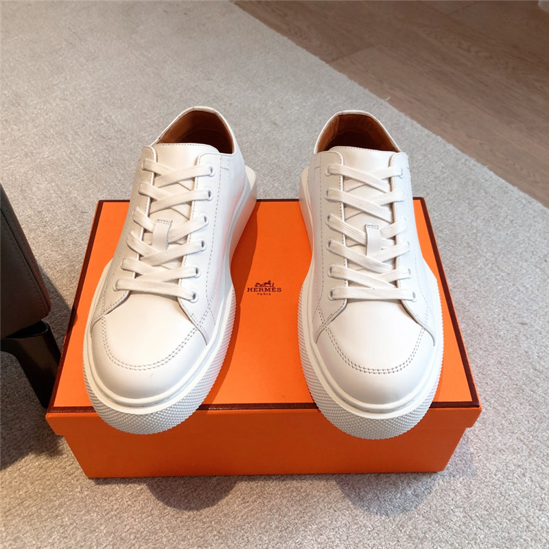 H**me5 white leather lace-up sneakers