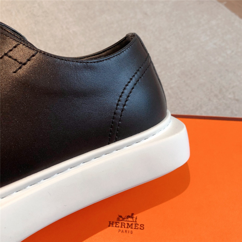 H**me5 black leather lace-up sneakers