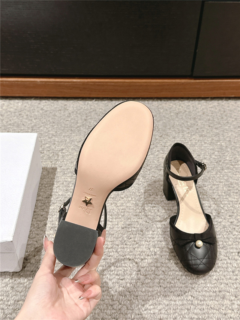 D10r ballet pumps black quilted cannage calfskin
