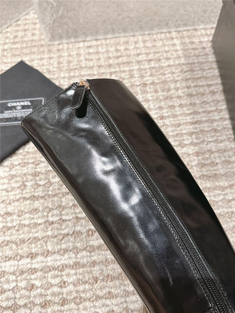 Ch**el oil wax leather knee-high boots