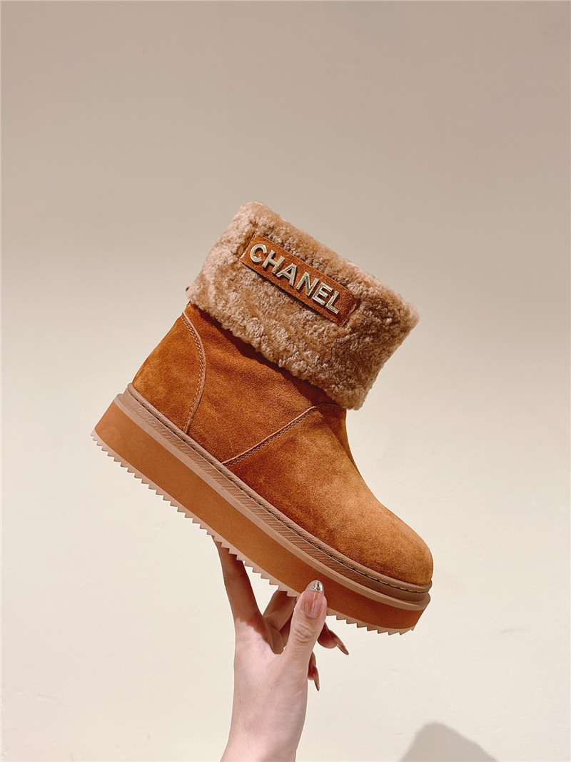 Ch**el suede shearling ankle boots