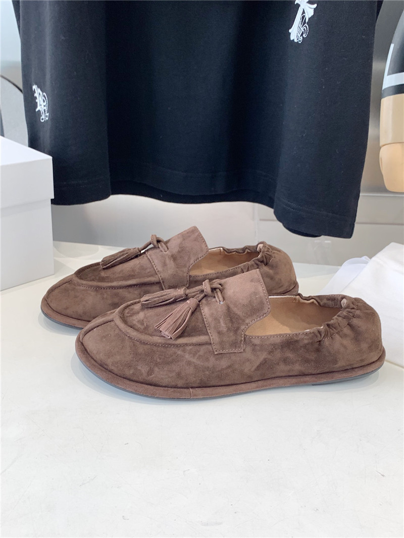 The R0w tassel flat loafers fawn in brush suede
