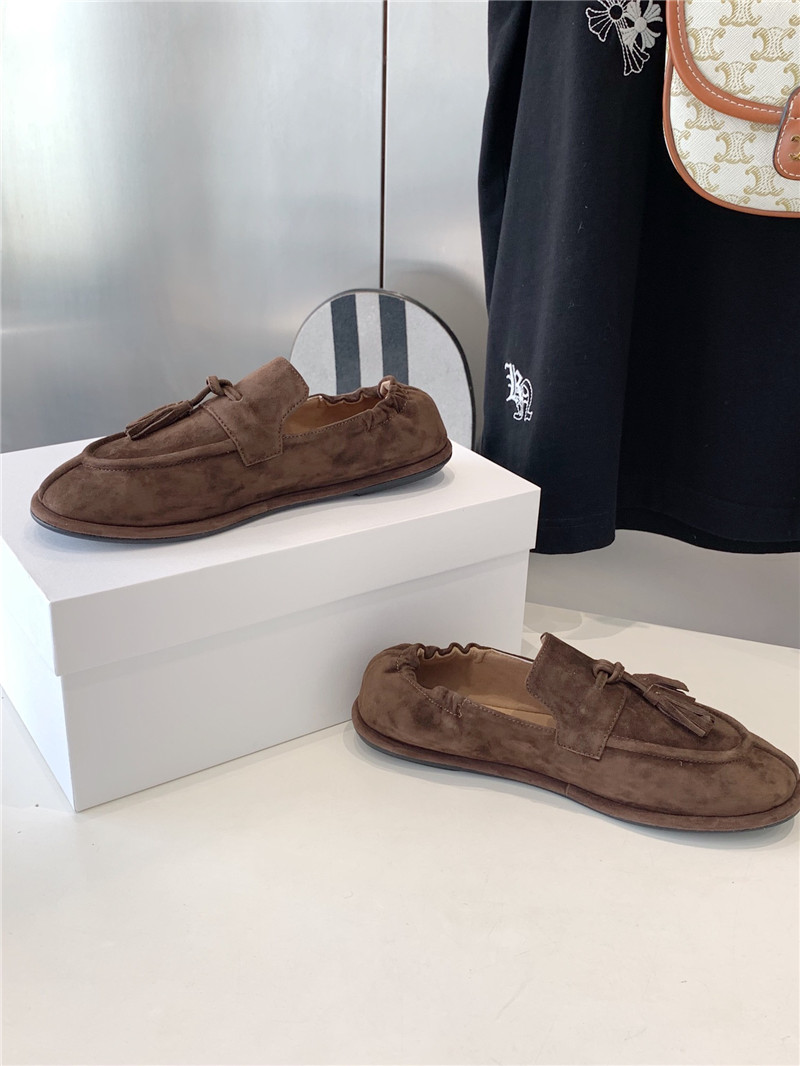 The R0w tassel flat loafers fawn in brush suede