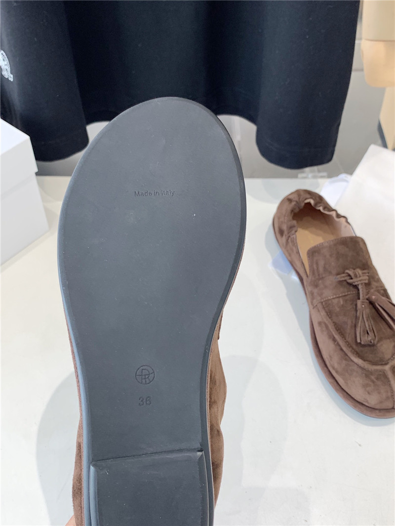 The R0w tassel flat loafers fawn in brush suede