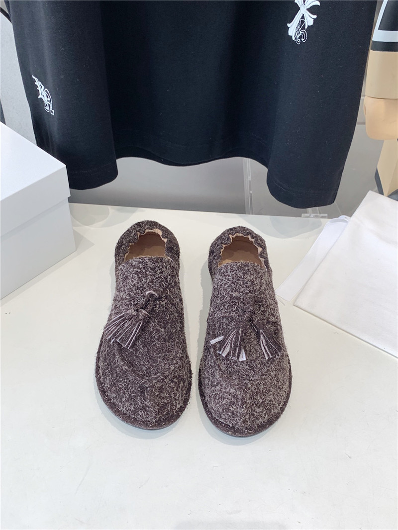 The R0w tassel flat loafers bordeaubergine in brush suede