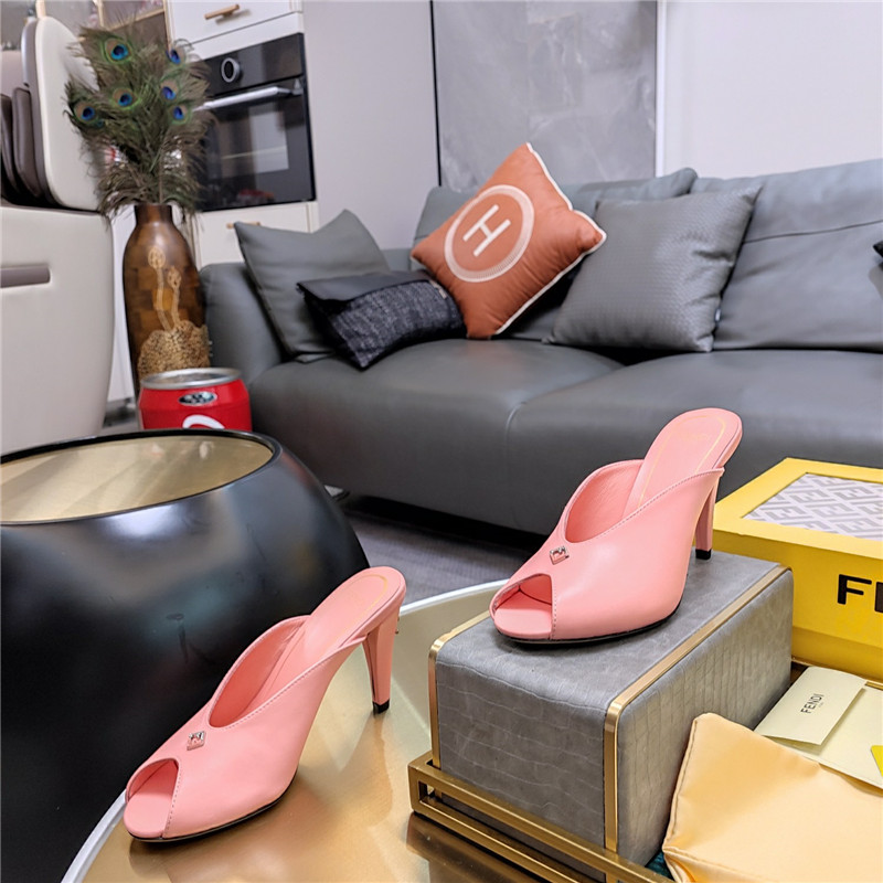 F**di pink peep-toe mules