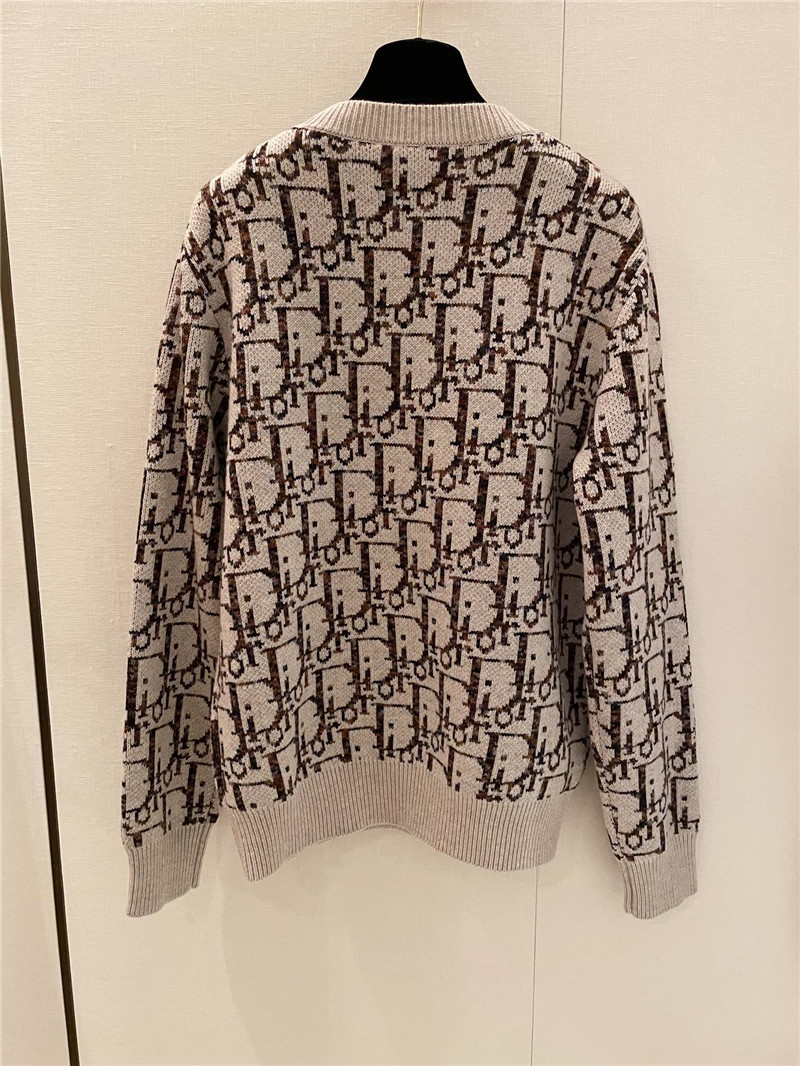 D10r oblique jacquard sweater beige