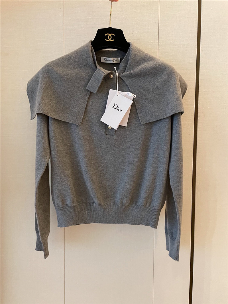 D10r crop cape cashmere sweater grey