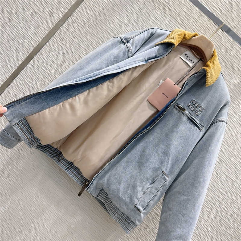 M1um1u denim quilted jacket