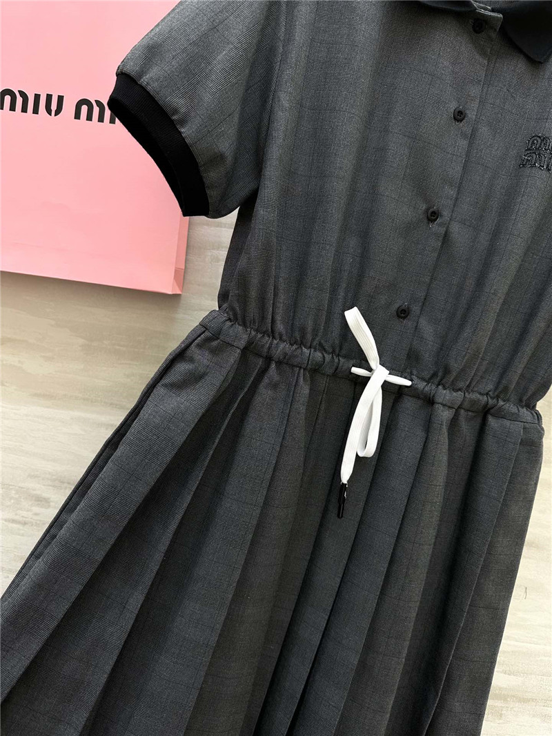 M1um1u plaid pleated dress