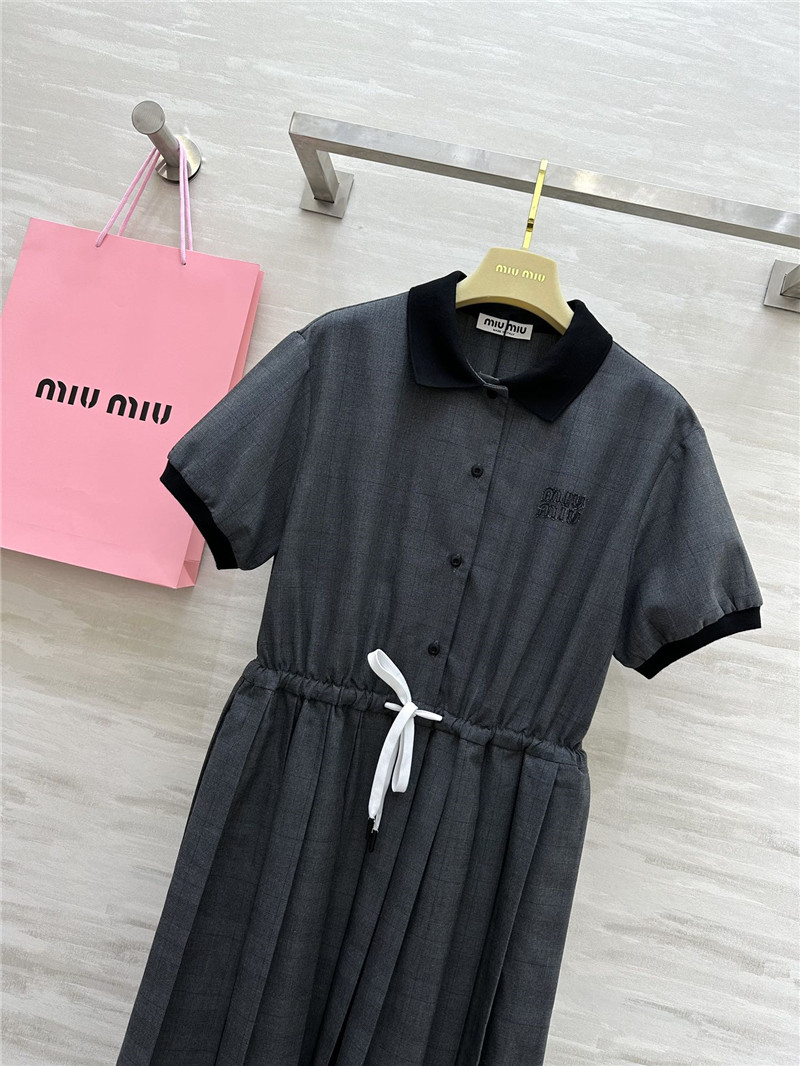 M1um1u plaid pleated dress
