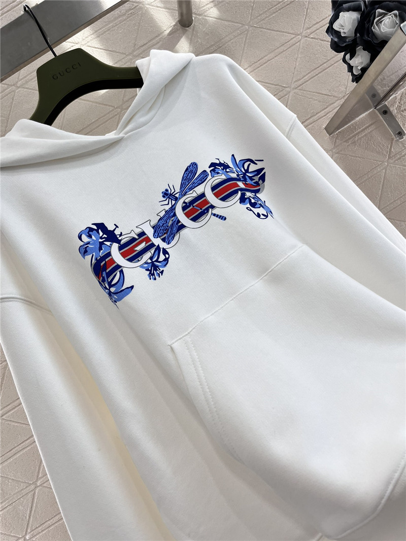 Gvc*1 cotton hooded sweatshirt white
