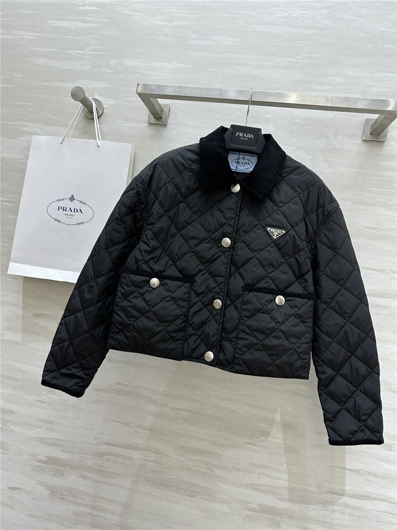 Pra*a short long sleeve lapel jacket