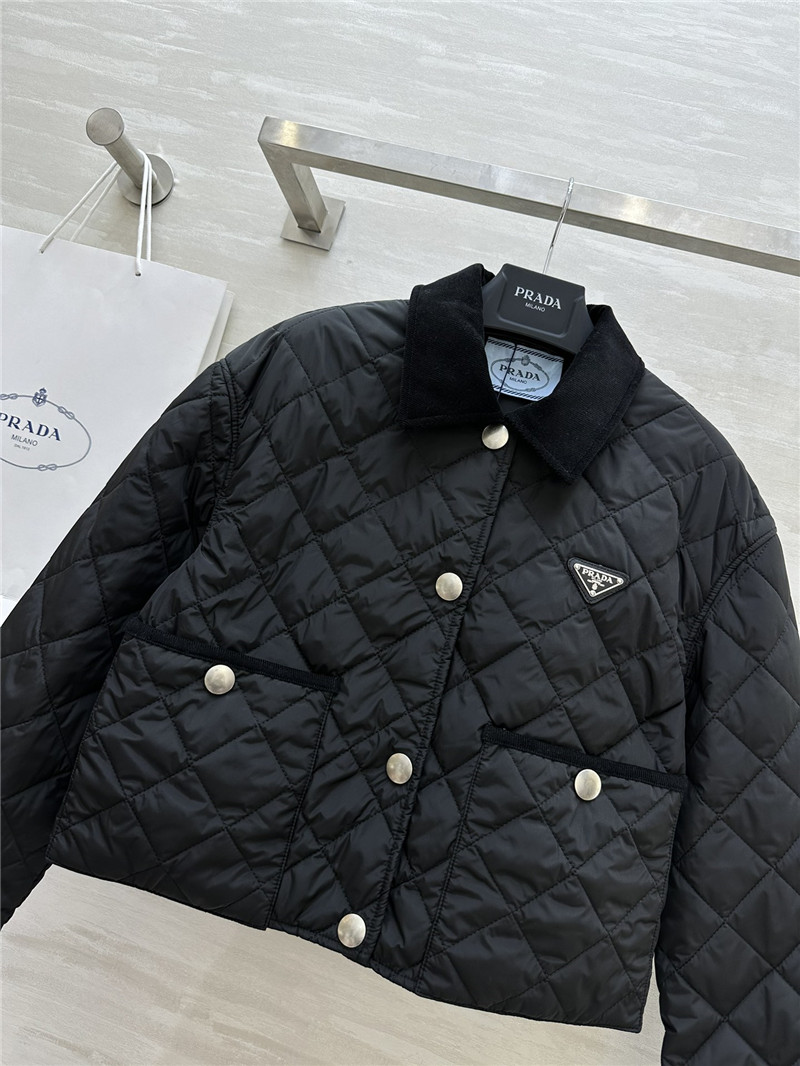 Pra*a short long sleeve lapel jacket