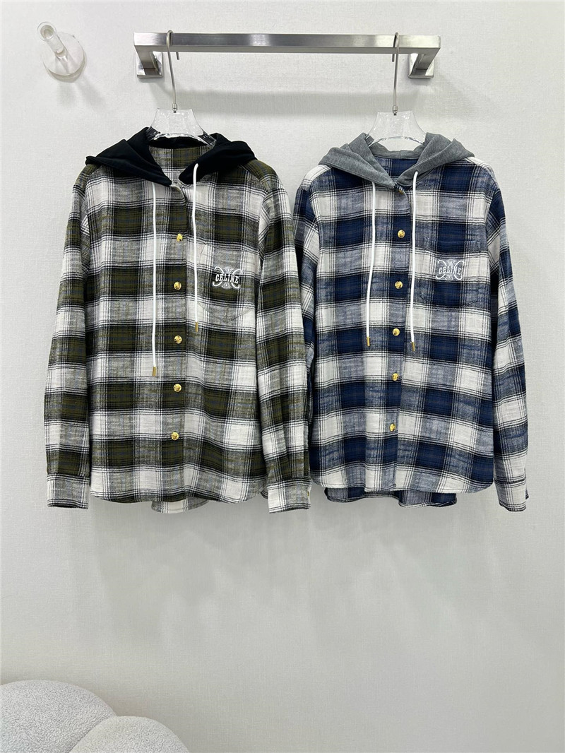 Ce1i*e hooded plaid shirt