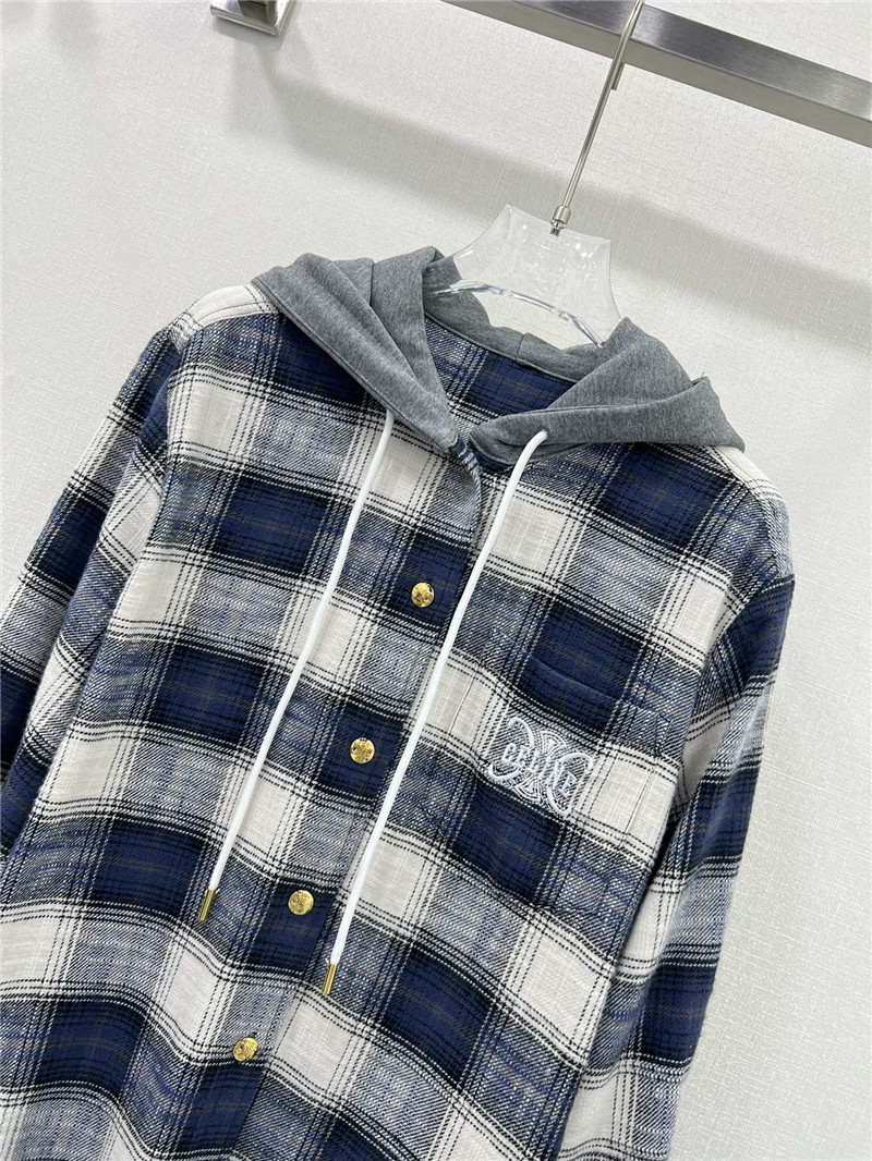 Ce1i*e hooded plaid shirt